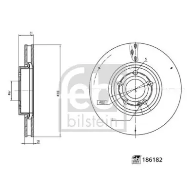 Económico Disco de freno FEBI BILSTEIN 186182